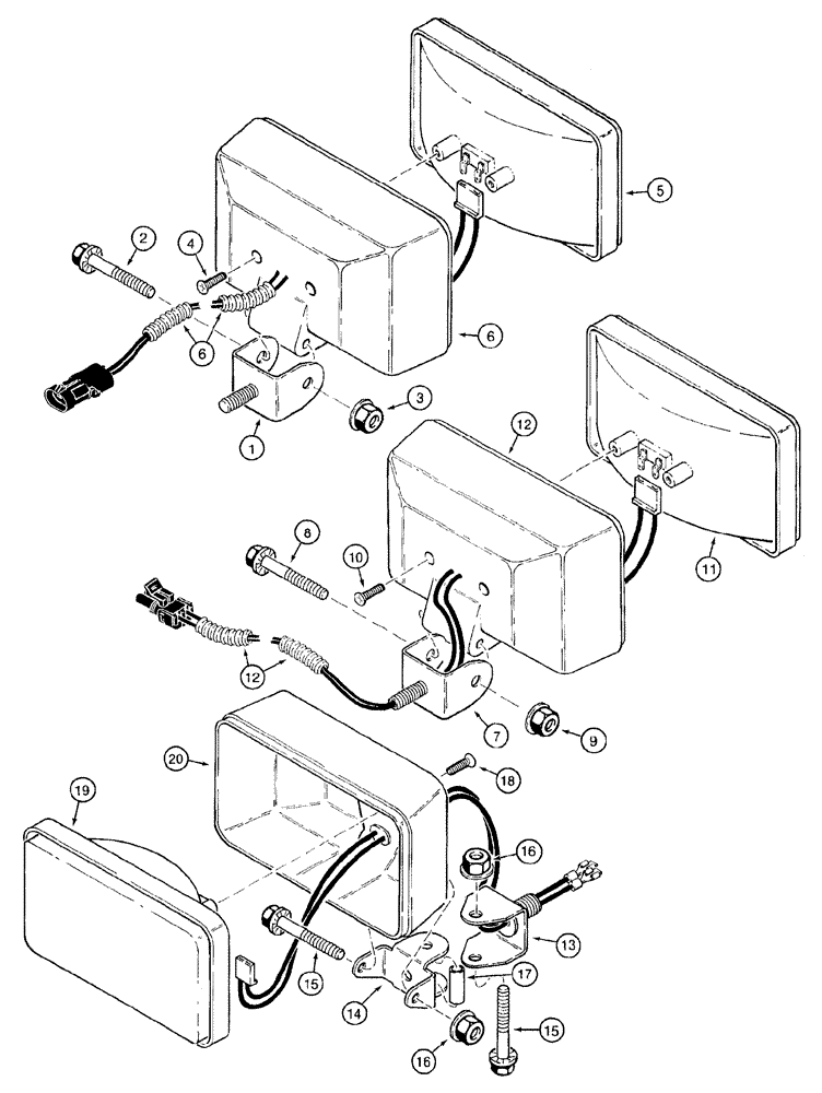 Схема запчастей Case 921B - (4-046) - LAMPS, FRONT AND REAR (04) - ELECTRICAL SYSTEMS