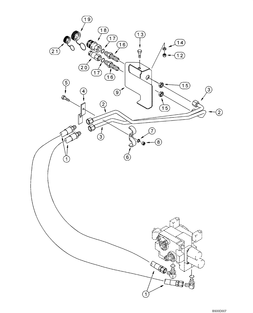 Схема запчастей Case 580M - (08-17) - HYDRAULICS - HAND HELD AUXILIARY (MODELS WITH 40 GALLON FUEL TANK) (08) - HYDRAULICS