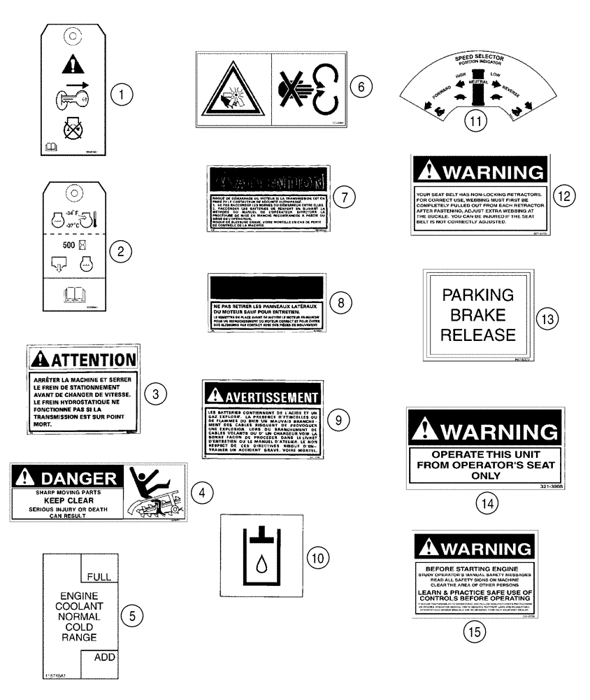 Схема запчастей Case 960 - (09-62) - DECALS FRENCH (09) - CHASSIS