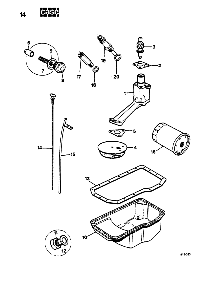 Схема запчастей Case LEYLAND - (14) - OIL PUMP 