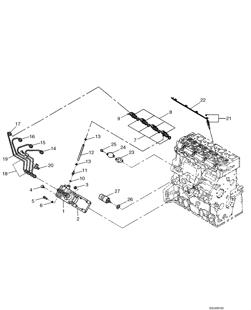 Схема запчастей Case 410 - (03-04) - FUEL INJECTION SYSTEM (03) - FUEL SYSTEM
