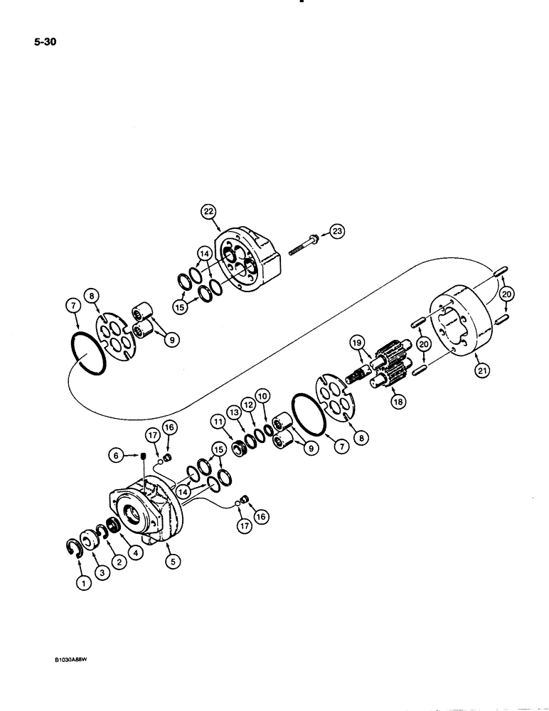 Схема запчастей Case 621 - (5-30) - AUXILIARY STEERING PUMP, L123918, PRIOR TO P.I.N. JAK0020901 (05) - STEERING