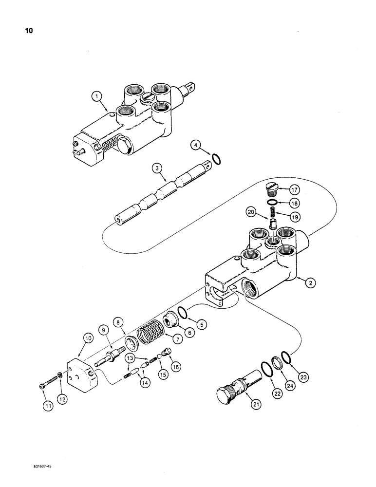 Схема запчастей Case CASE - (10) - CONTROL VALVE 