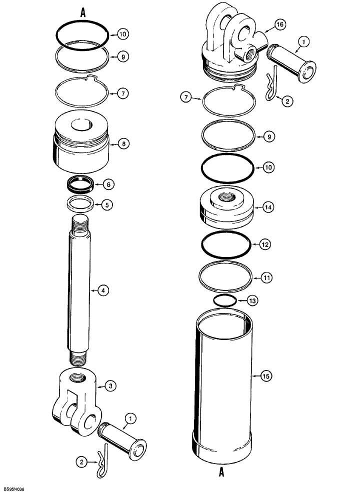 Схема запчастей Case 760 - (08-078) - REEL CARRIER LIFT CYLINDER, H672950 (35) - HYDRAULIC SYSTEMS