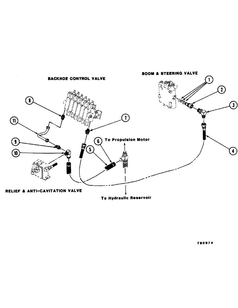 Схема запчастей Case SD-70 - (22) - SD-70 SUPPLY & RETURN HYDRAULIC LINES 