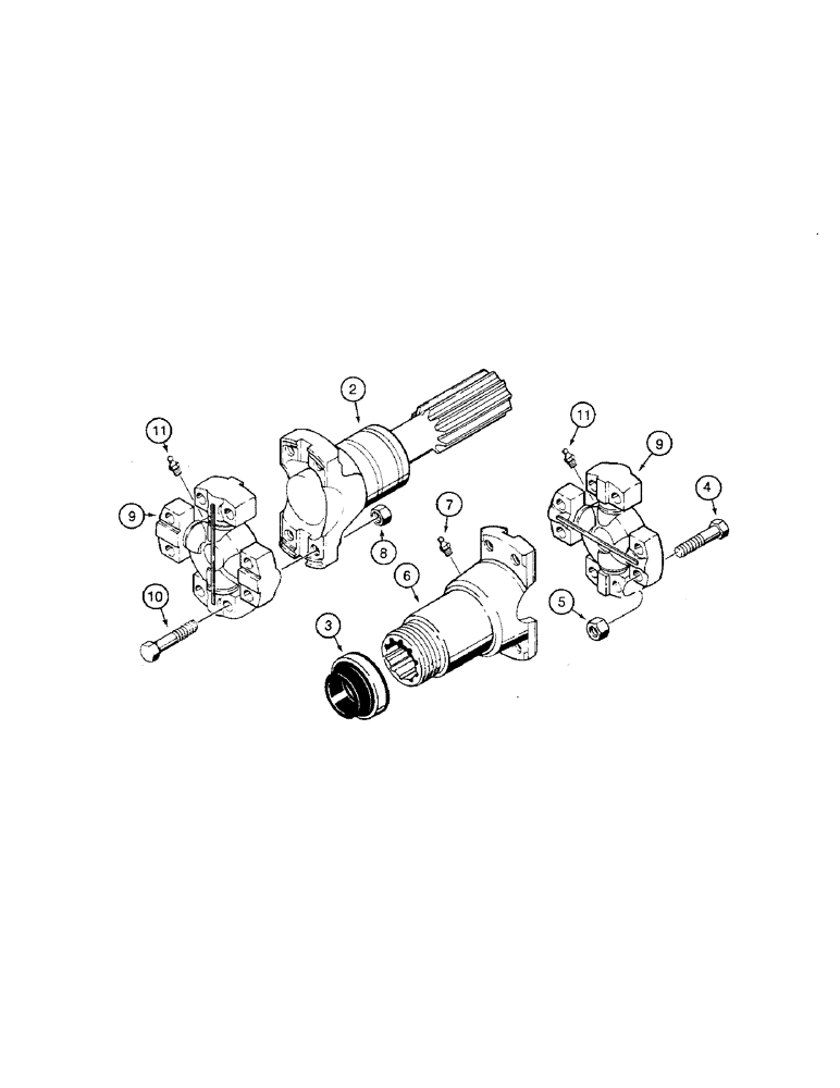 Схема запчастей Case W36 - (6-278) - L118263 REAR AXLE DRIVE SHAFT,USED WITH CLARK TRANSMISSION NOS. 13.1HR32423-1 AND -2 (06) - POWER TRAIN
