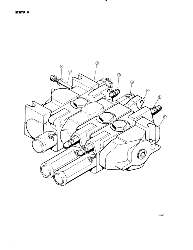 Схема запчастей Case 1150 - (229A) - FELLER BUNCHER CONTROL VALVE (3 SPOOL) (07) - HYDRAULIC SYSTEM