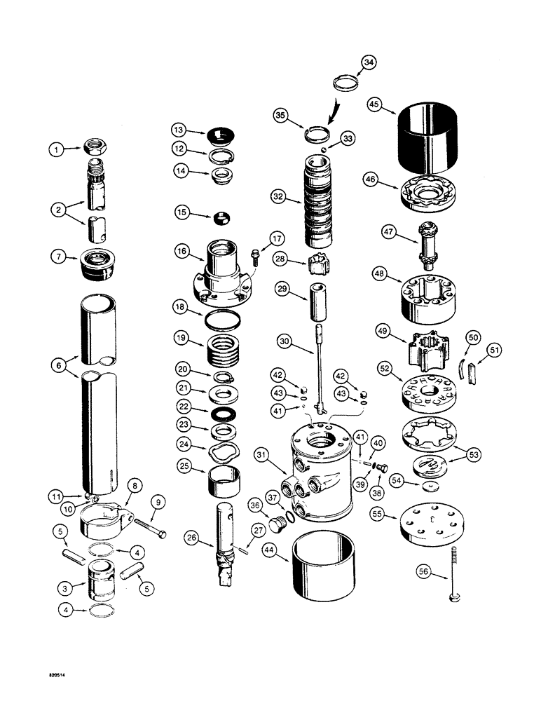 Схема запчастей Case W4 - (062) - STEERING COLUMN AND CONTROL VALVE (05) - STEERING