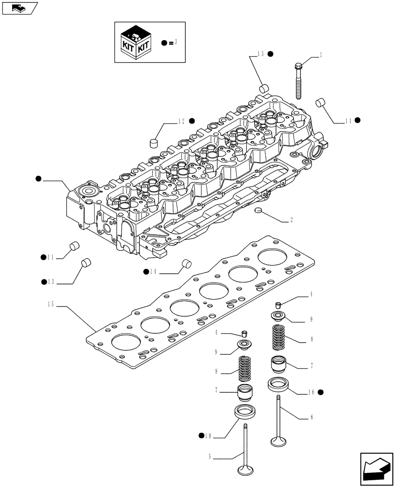 Схема запчастей Case F4HFE613S A002 - (10.101.01) - CYLINDER HEAD (2855306) (10) - ENGINE