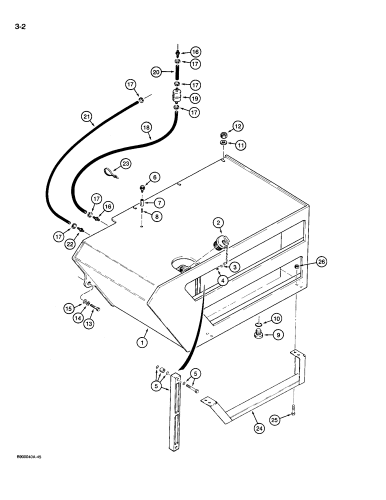 Схема запчастей Case 1085C - (3-02) - FUEL TANK AND LINES (03) - FUEL SYSTEM