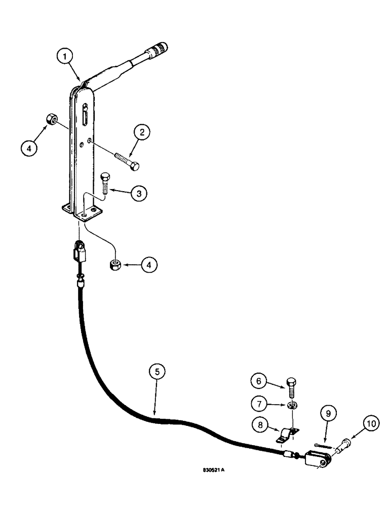 Схема запчастей Case 1187 - (284) - SWING BRAKE LEVER AND CABLE (04) - UNDERCARRIAGE