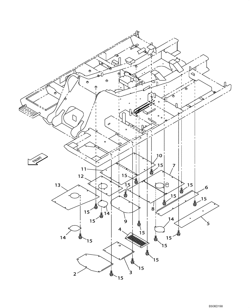 Схема запчастей Case CX330 - (09-003-00[01]) - TURNTABLE - ACCESS COVERS (09) - CHASSIS