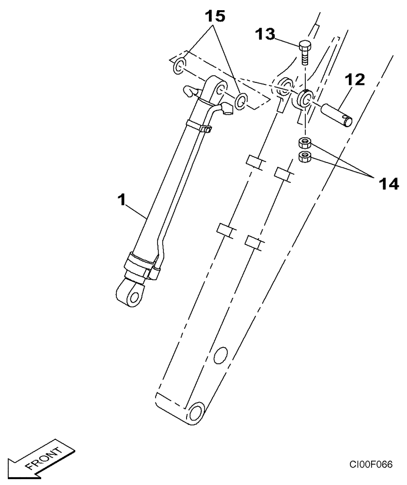 Схема запчастей Case CX130 - (09-45) - BUCKET CYLINDER - MOUNTING (09) - CHASSIS
