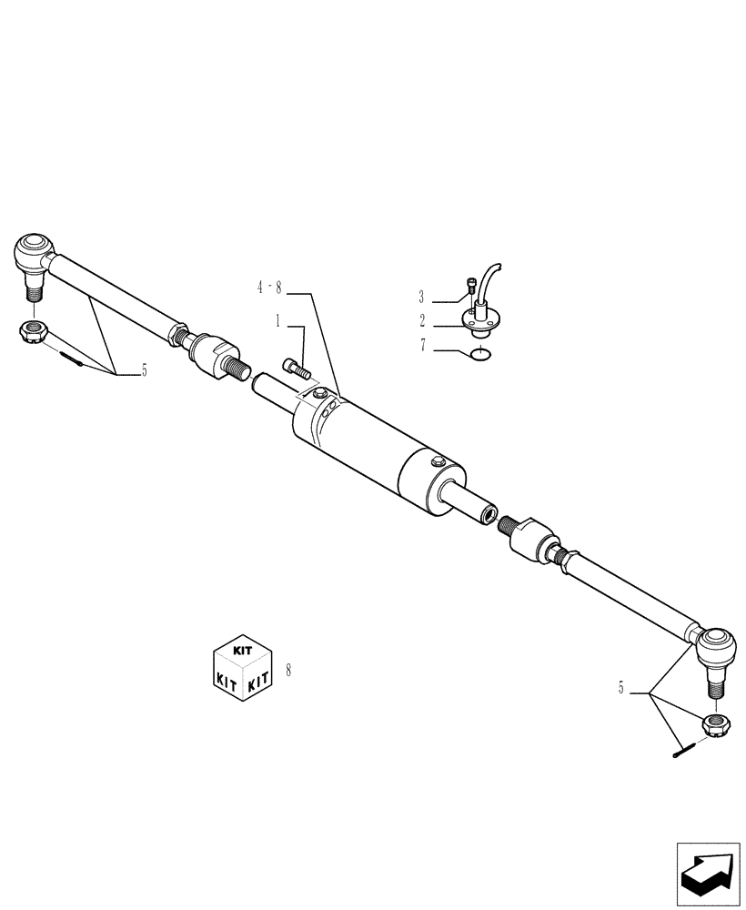 Схема запчастей Case TX945 - (1.44.0[06]) - STEERING SYSTEM - REAR AXLE (41) - STEERING