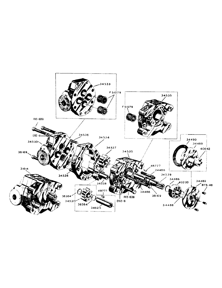 Схема запчастей Case 310 - (37) - 31614 HYDRAULIC PUMP (19 G.P.M.) 