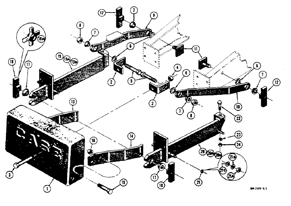 Схема запчастей Case 32 - (016[1]) - 1400 LB. COUNTERWEIGHT (QUICK DETACHABLE) 