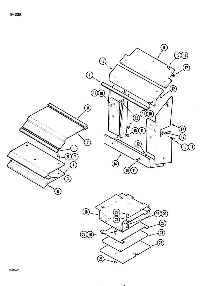 Схема запчастей Case 1818 - (9-238) - DELUXE NOISE KIT, DIESEL MODELS ONLY (09) - CHASSIS/ATTACHMENTS