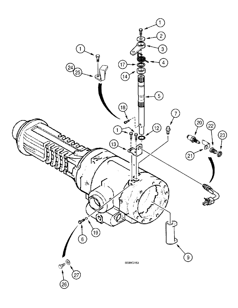 Схема запчастей Case 580L - (7-005C[C]) - REAR DRIVE AXLE, PARKING BRAKE (07) - BRAKES