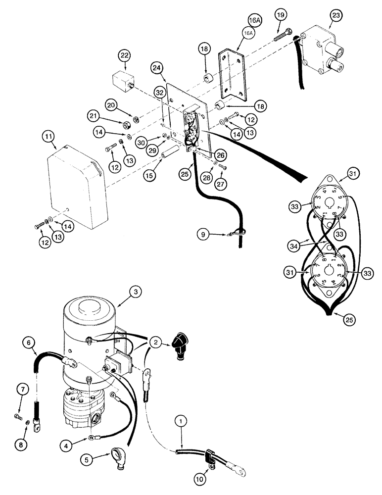 Схема запчастей Case 921B - (4-030) - AUXILIARY STEERING ELECTRICAL CIRCUIT (04) - ELECTRICAL SYSTEMS