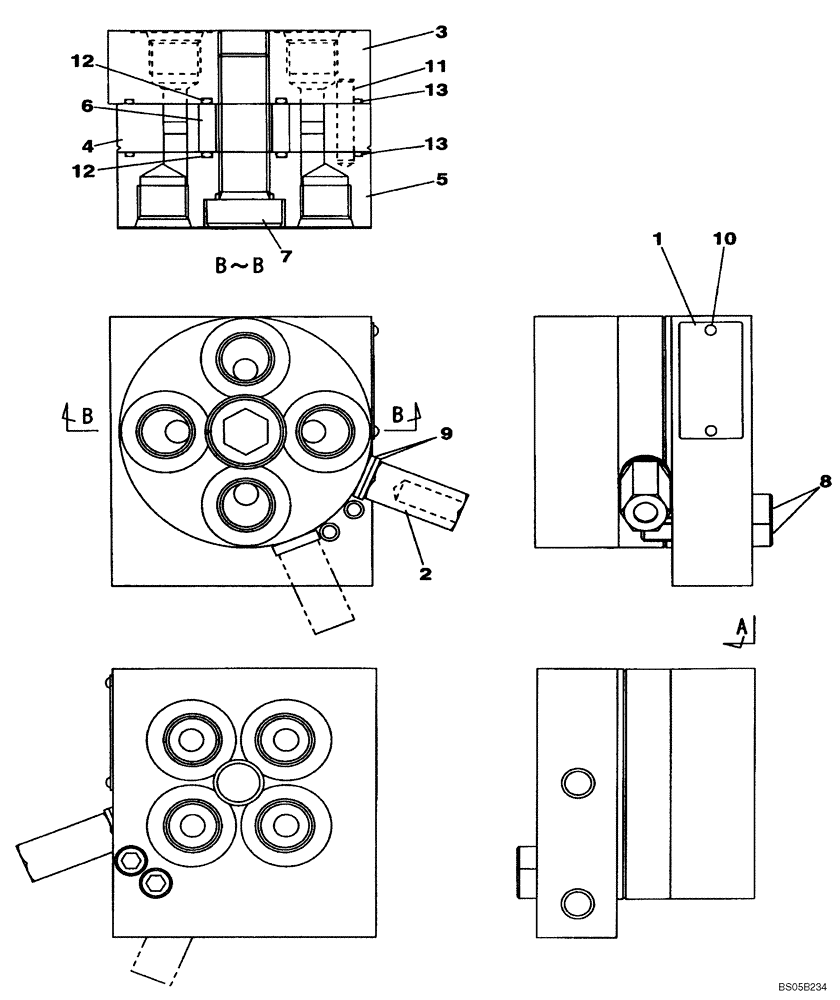 Схема запчастей Case CX225SR - (08-80) - VALVE ASSY - PILOT CONTROL LINES (08) - HYDRAULICS