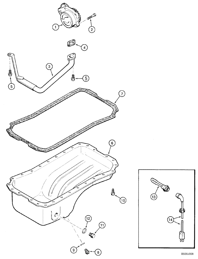Схема запчастей Case 70XT - (02-17) - OIL PUMP AND OIL PAN (02) - ENGINE