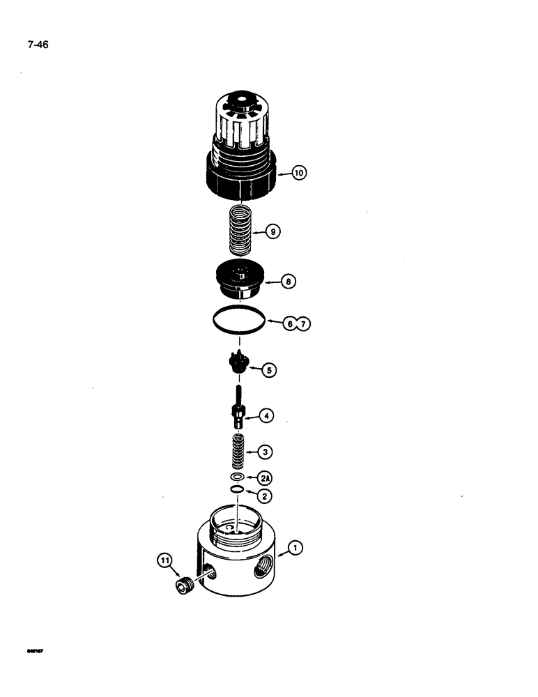 Схема запчастей Case W14B - (7-46) - PRESSURE REDUCING VALVE - L112300 (07) - BRAKES
