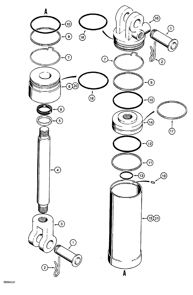 Схема запчастей Case 760 - (08-079A) - REEL CARRIER LIFT CYLINDERS, H673832 AND 101647A1 (35) - HYDRAULIC SYSTEMS