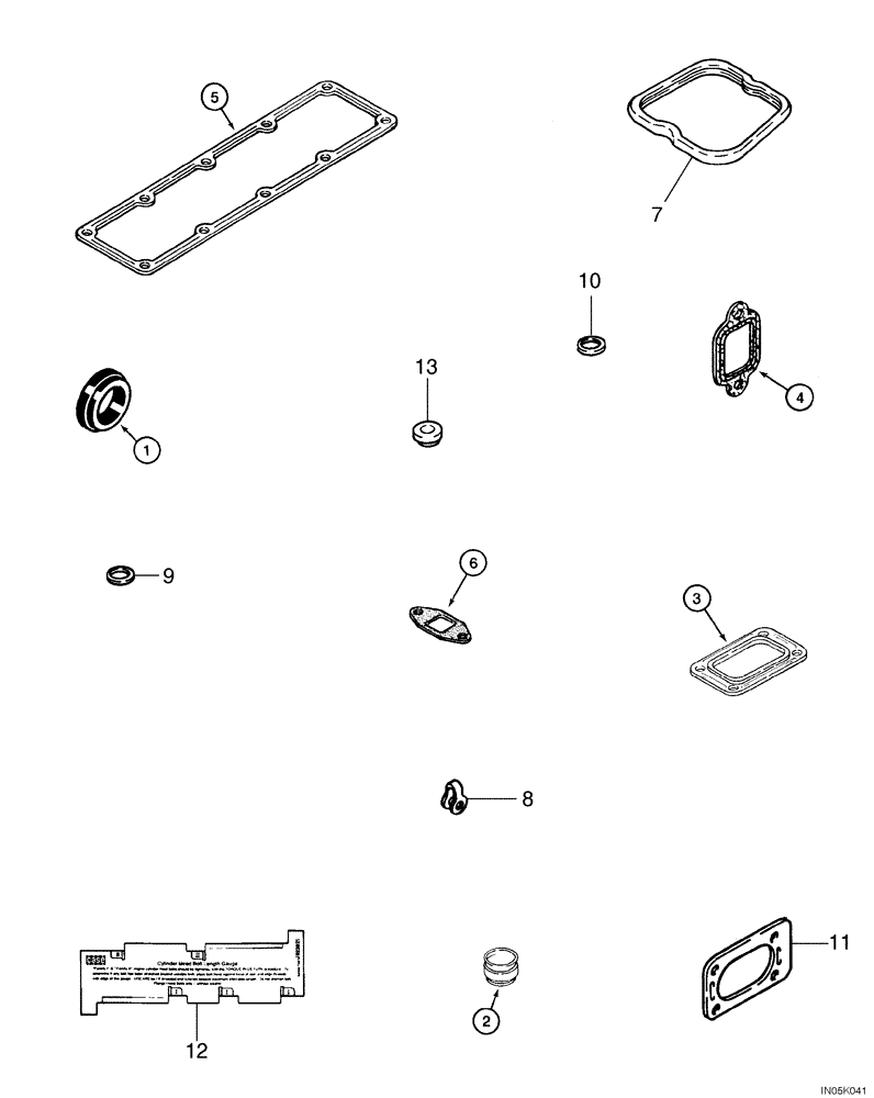 Схема запчастей Case 550H-IND - (02-29) - GASKET KIT, 4T-390 EMISSIONS CERTIFIED ENGINE, VALVE GRIND (02) - ENGINE