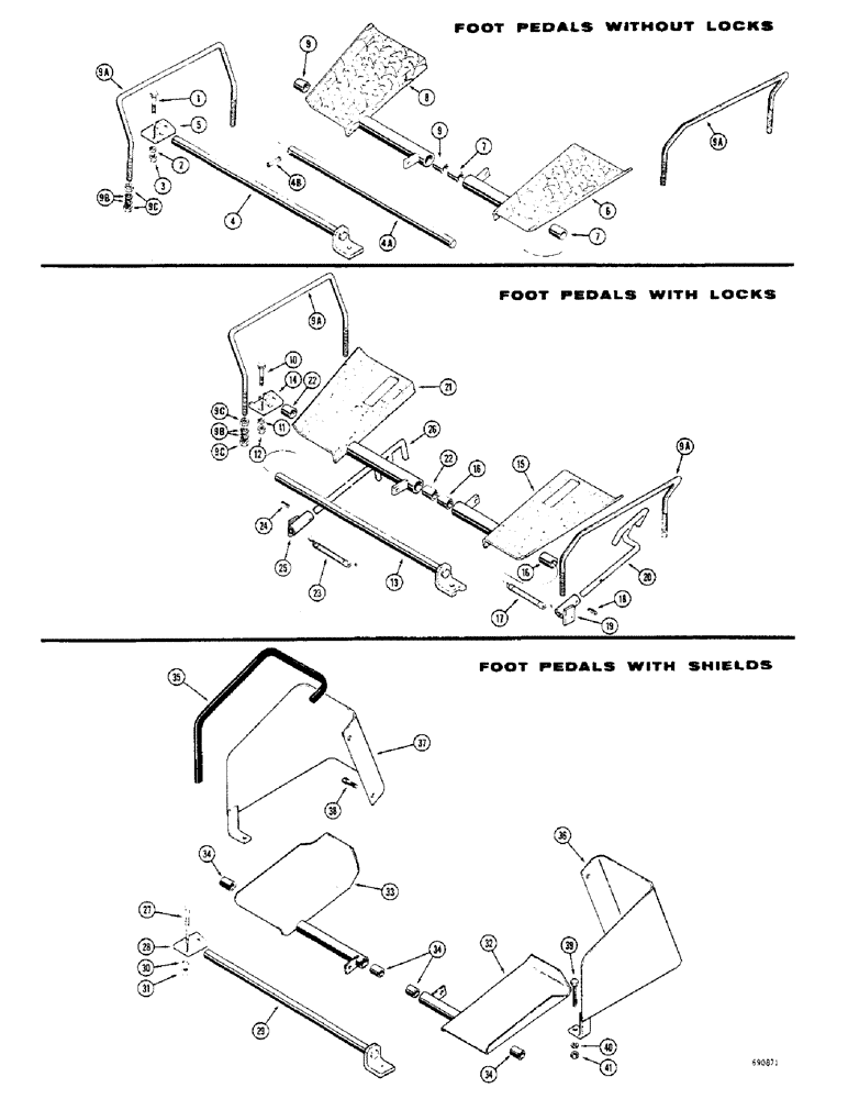 Схема запчастей Case 33S - (110) - FOOT PEDALS, FOOT PEDALS WITHOUT LOCKS 