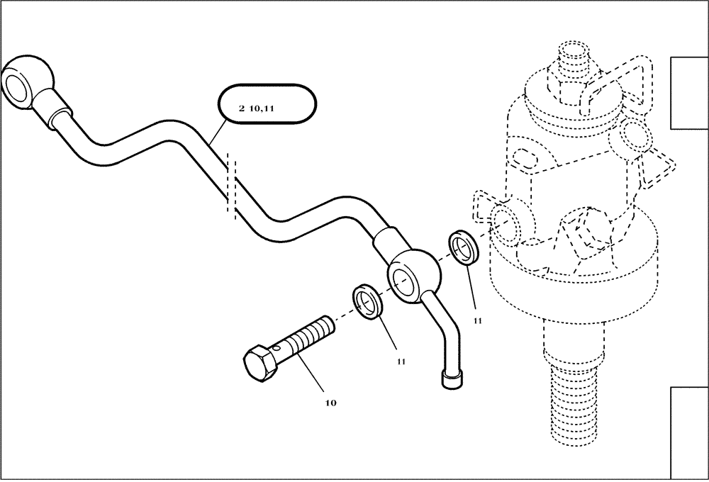 Схема запчастей Case 221D - (95.018[2987821001]) - FUEL LINE (10) - ENGINE