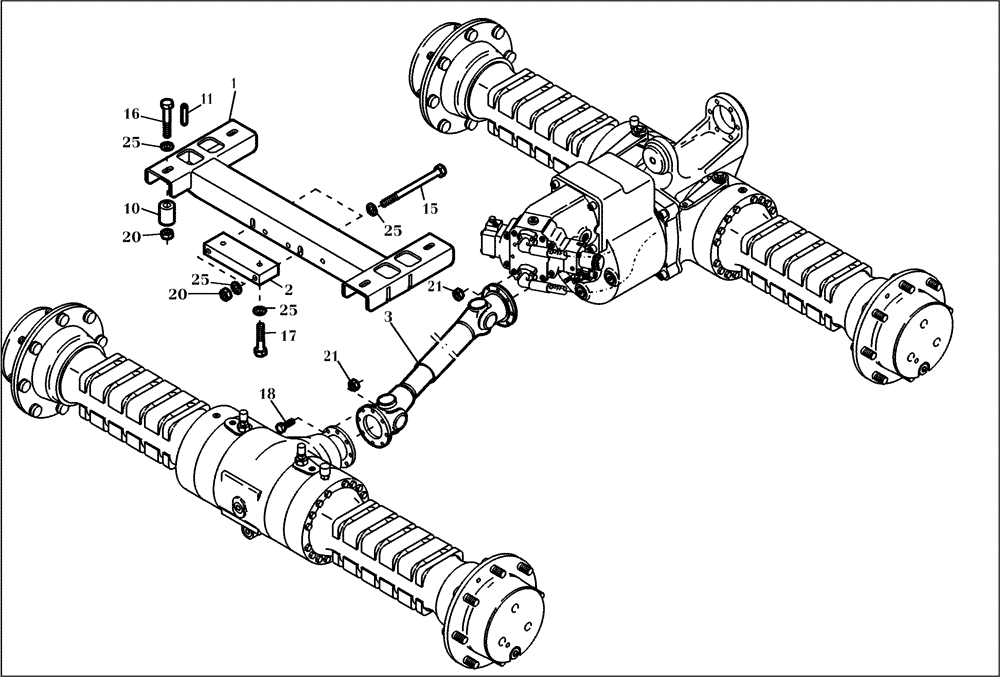 Схема запчастей Case 321D - (07.011[2987604000]) - DRIVE SHAFT INSTALLTIONL FAST GEAR (14) - MAIN GEARBOX & DRIVE