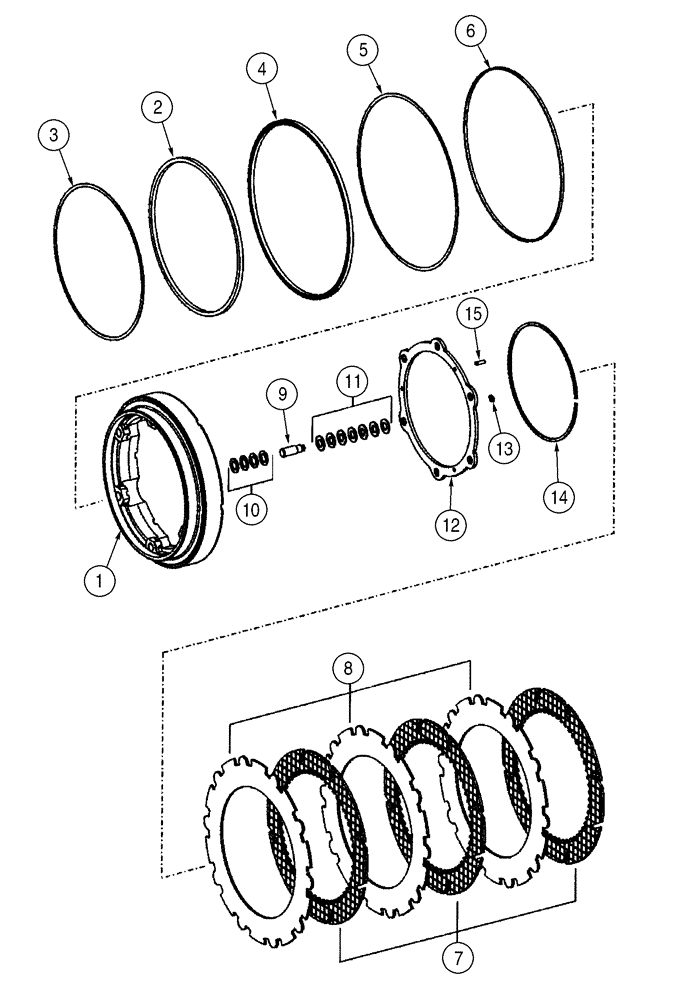 Схема запчастей Case 621D - (06-34) - AXLE, REAR - BRAKE (06) - POWER TRAIN