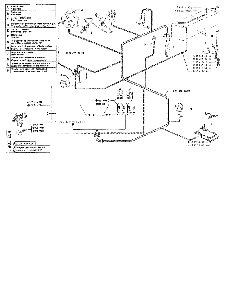 Схема запчастей Case 90BCL - (336) - ENGINE ELECTRIC CIRCUIT (06) - ELECTRICAL SYSTEMS