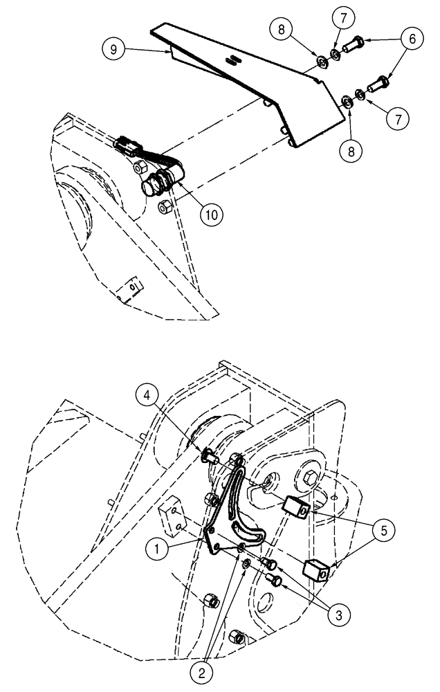 Схема запчастей Case 621D - (09-03) - CONTROLS - BUCKET HEIGHT AND RETURN-TO-TRANSPORT, Z BAR LOADER (09) - CHASSIS