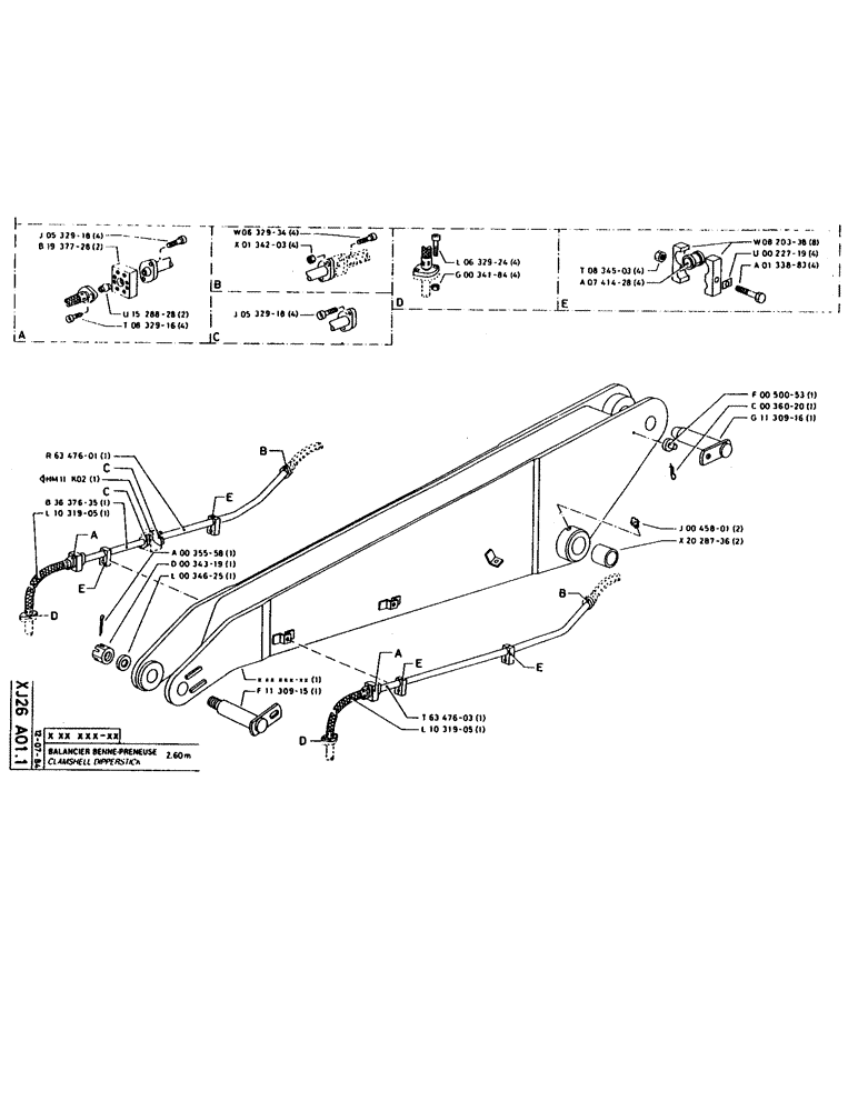 Схема запчастей Case 160CK - (306) - CLAMSHELL DIPPERSTICK (14) - DIPPERSTICKS