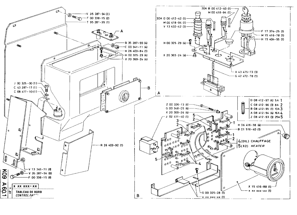 Схема запчастей Case 75C - (K09 A60.1) - CONTROL PANEL (06) - ELECTRICAL SYSTEMS