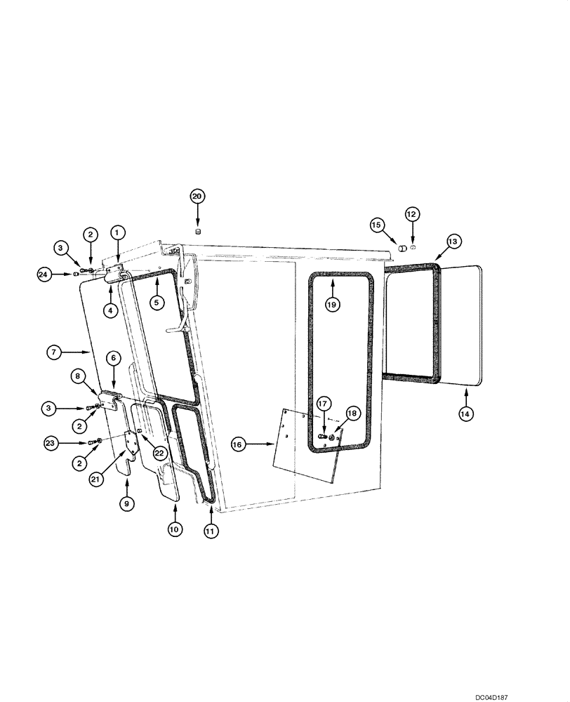 Схема запчастей Case 885 - (09.31[00]) - CAB - WINDOWS (OPEN CAB) (09) - CHASSIS