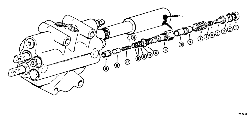 Схема запчастей Case 450 - (240[1]) - SECONDARY RELIEF VALVE USED ON MODELS WITH LOGGING ATTACHMENT (07) - HYDRAULIC SYSTEM