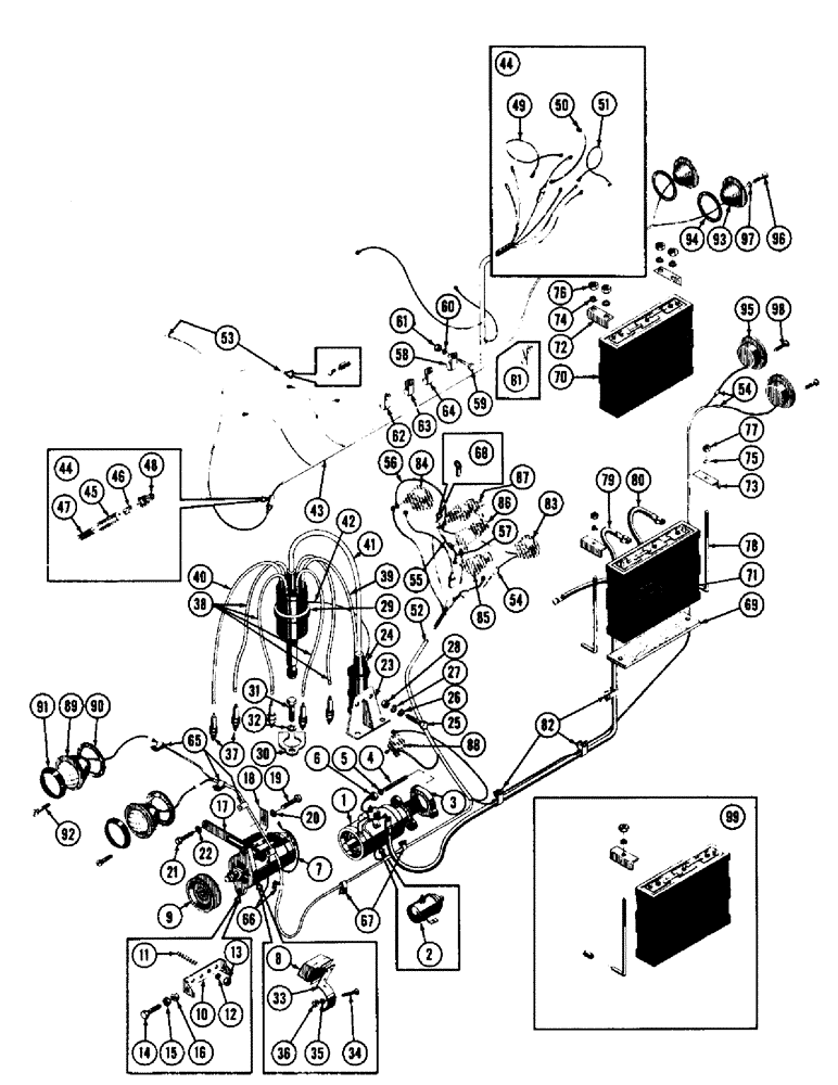 Схема запчастей Case 600 - (038) - ELECTRICAL SYSTEM, STARTER, GENERATOR, BATTERY, LIGHTS, WIRING (06) - ELECTRICAL SYSTEMS