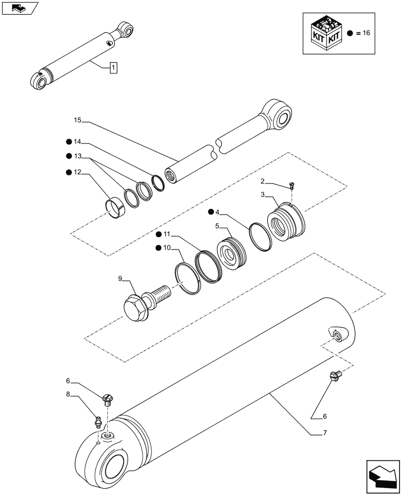 Схема запчастей Case 580SN - (35.703.0102) - STABILIZER CYLINDER, LH, COMPONENTS (35) - HYDRAULIC SYSTEMS