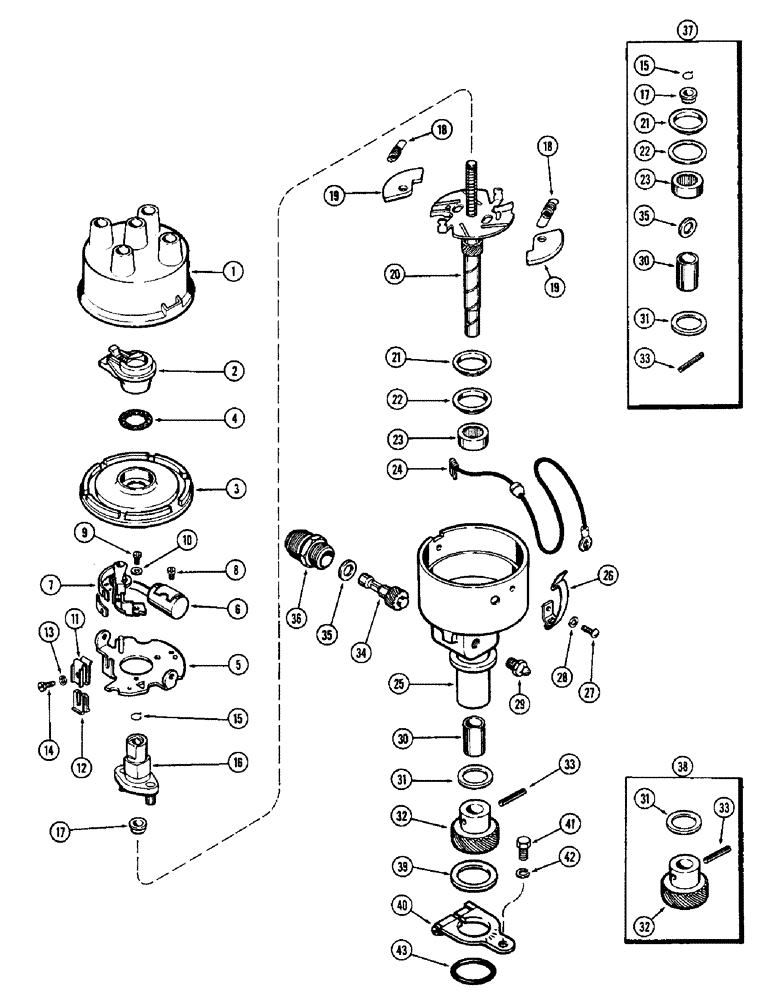 Схема запчастей Case 580B - (134) - A18461 DISTRIBUTOR (04) - ELECTRICAL SYSTEMS