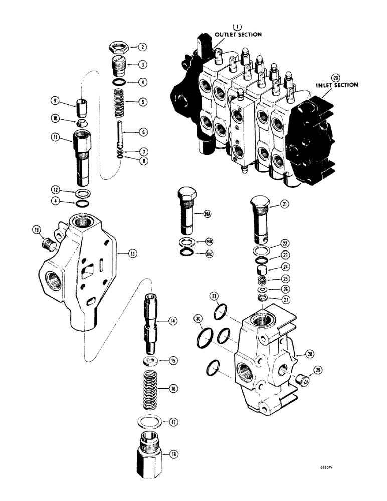 Схема запчастей Case 680CK - (240) - D40758 AND D48112 BACKHOE OUTLET SECTION (84) - BOOMS, DIPPERS & BUCKETS