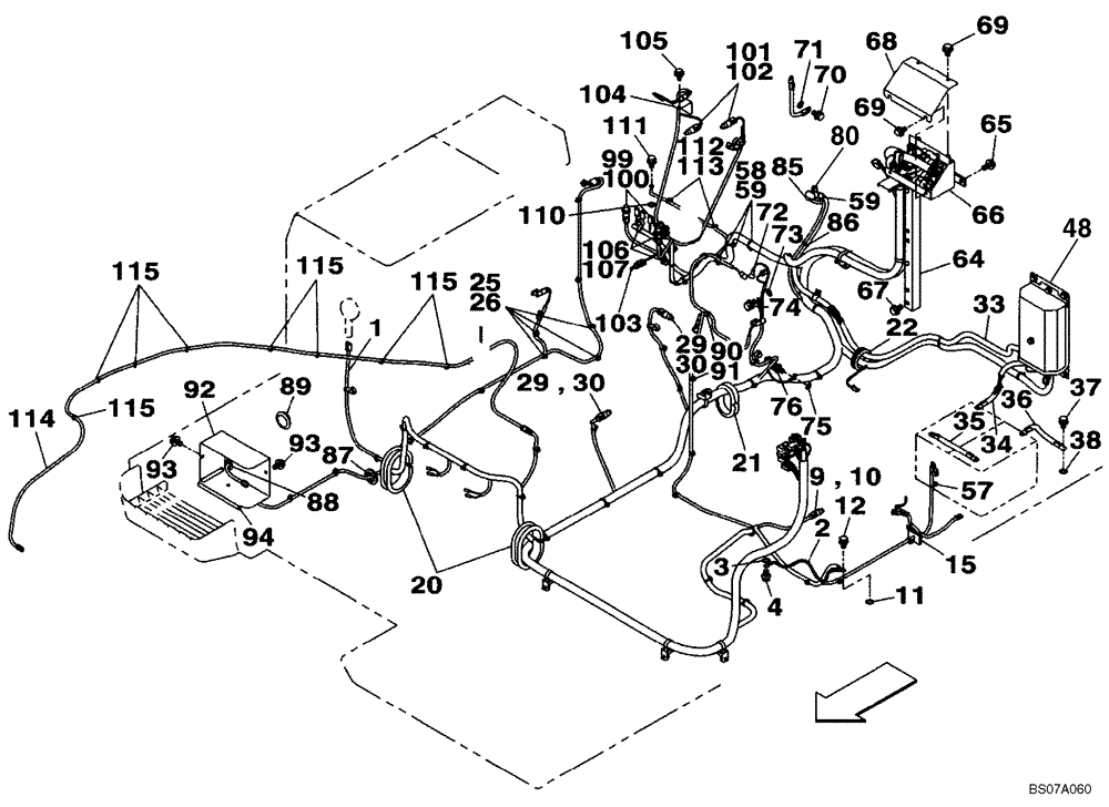 Схема запчастей Case CX160B - (04-05) - HARNESS, MAIN - CHASSIS, UPPERSTRUCTURE (04) - ELECTRICAL SYSTEMS