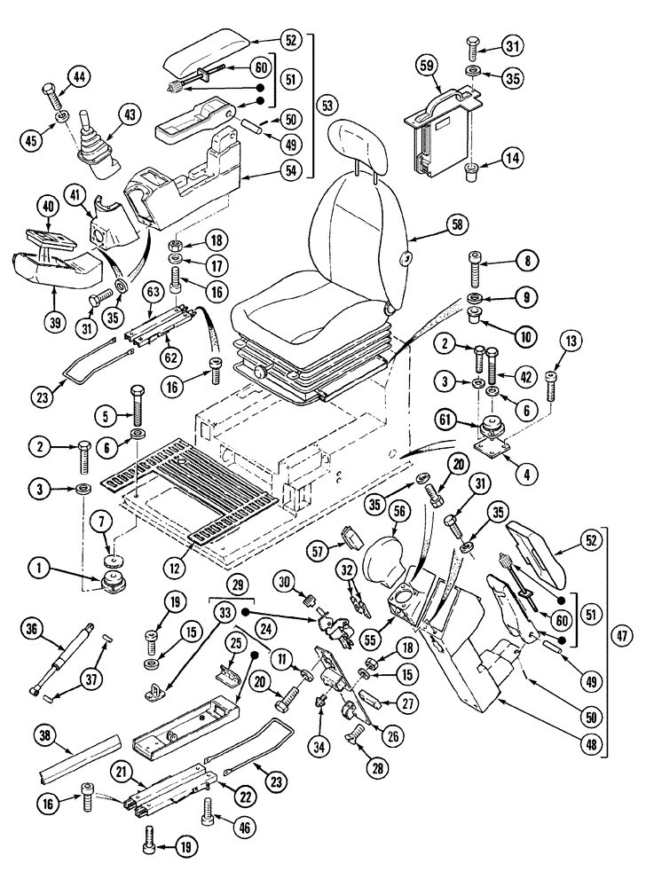 Схема запчастей Case 788 - (09D-06) - OPERATORS COMPARTMENT 788P / 788PSU (05.1) - UPPERSTRUCTURE CHASSIS/ATTACHMENTS