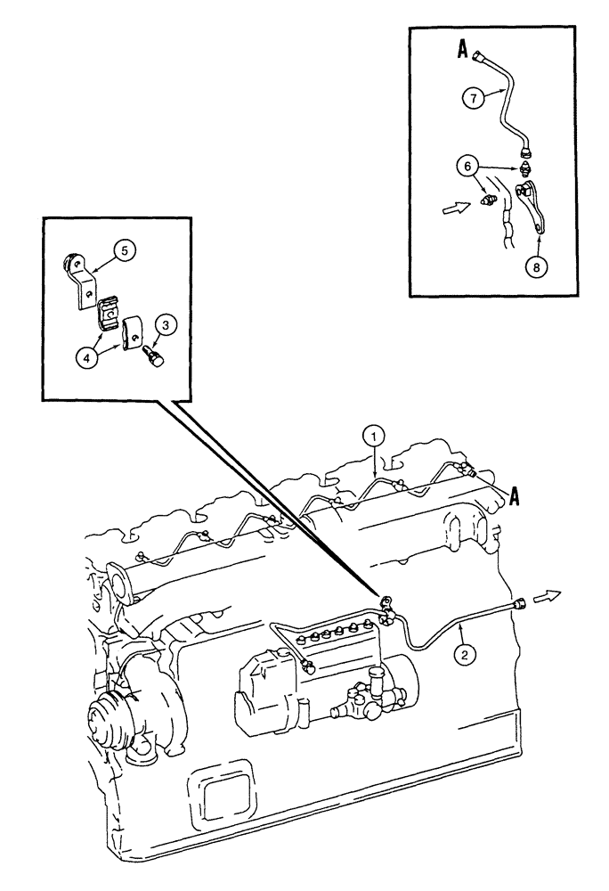 Схема запчастей Case 9050B - (3-10) - FUEL RETURN LINES, 6D22-T ENGINE (03) - FUEL SYSTEM