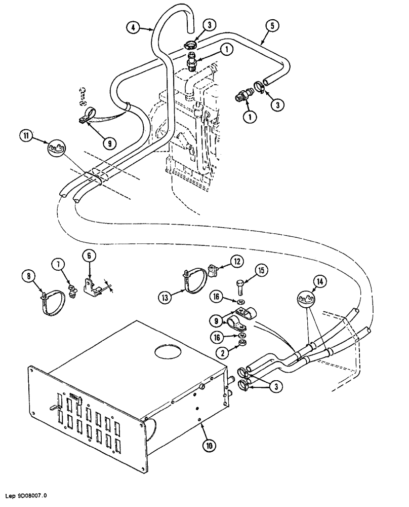 Схема запчастей Case 688B - (86) - HEATING CIRCUIT (05) - UPPERSTRUCTURE CHASSIS