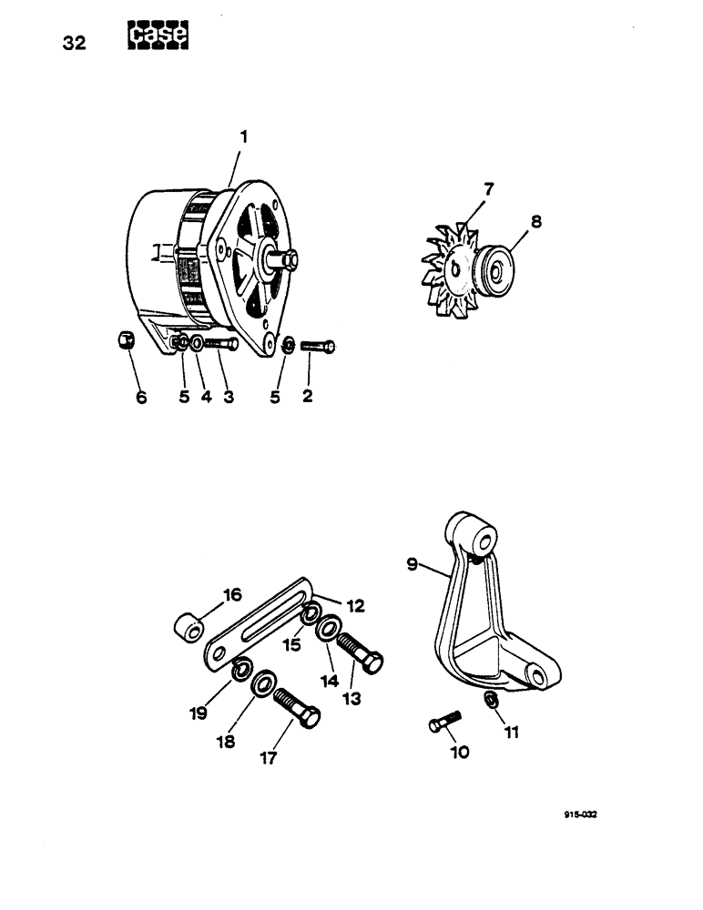 Схема запчастей Case LEYLAND - (32) - ALTERNATOR 