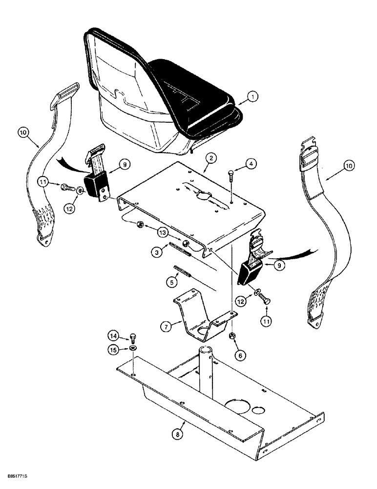 Схема запчастей Case 860 - (9-010) - OPERATORS SEAT AND MOUNTING (09) - CHASSIS/ATTACHMENTS