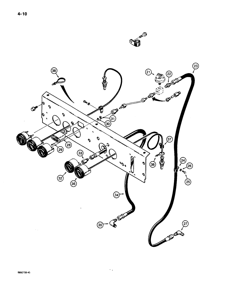Схема запчастей Case 650 - (4-10) - INSTRUMENT PANEL AND GAUGES (04) - ELECTRICAL SYSTEMS