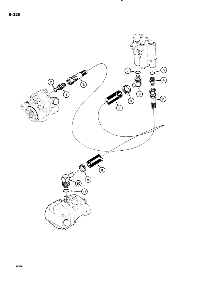 Схема запчастей Case DH4B - (8-226) - BACKFILL BLADE CONTROL VALVE SUPPLY AND RETURN LINES, MODELS WITH BACKFILL BLADE UNDRE PLOW (08) - HYDRAULICS